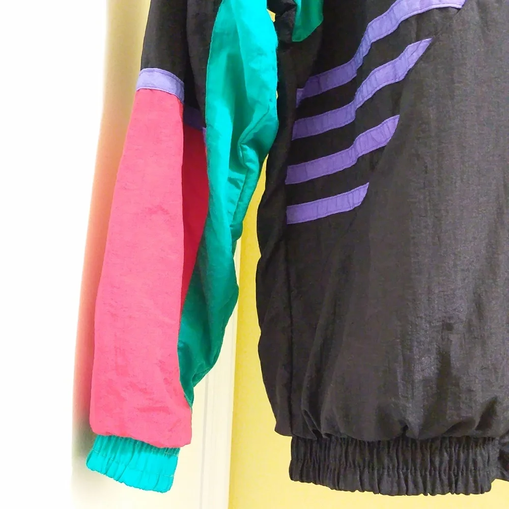 Vintage Nylon Color-Block Windbreaker - Sz Medium - Picture 2 of 5